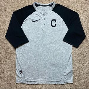 MLB Cleveland Indians Guardians Raglan Henley Shirt